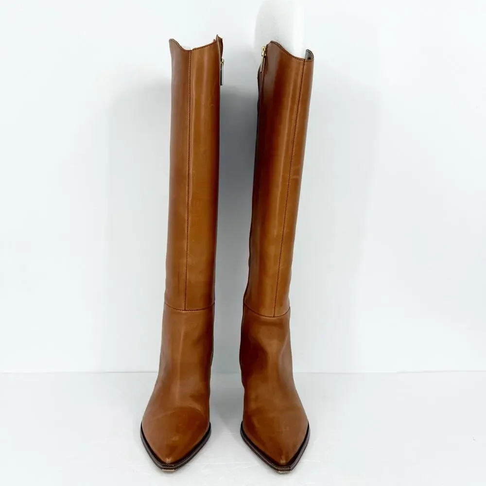 Vince Camuto Womens Emily Knee High Boots Size 6.5 M Wide Calf Brown Leather EUC